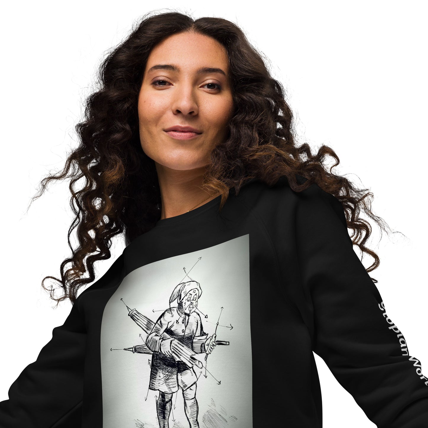 Felpa raglan in tessuto organico unisex