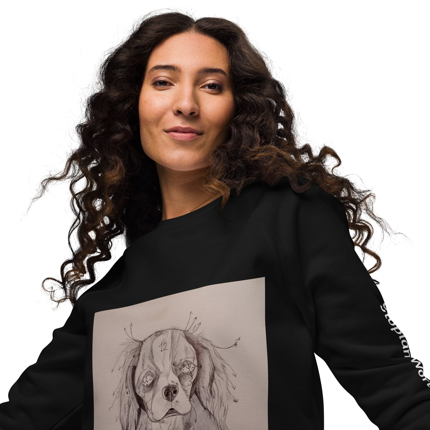 Felpa raglan in tessuto organico unisex