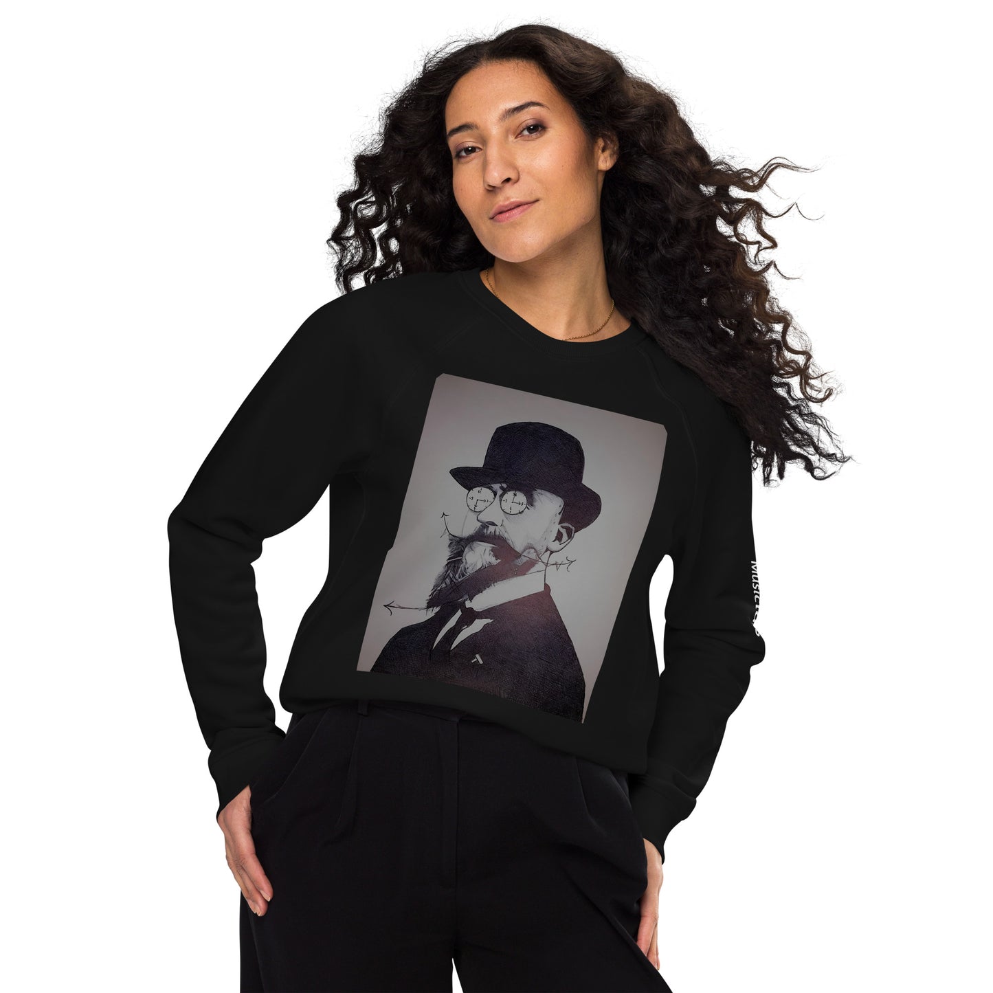 Felpa raglan in tessuto organico unisex