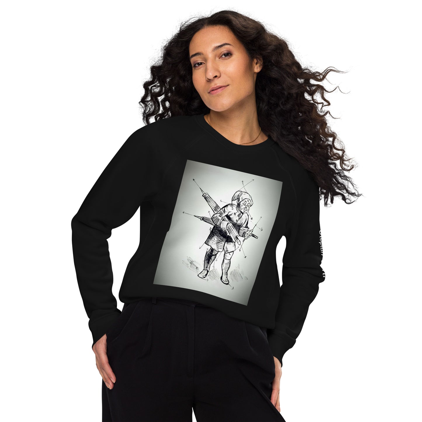 Felpa raglan in tessuto organico unisex