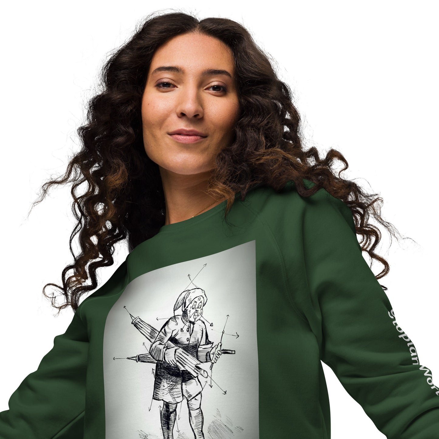 Felpa raglan in tessuto organico unisex