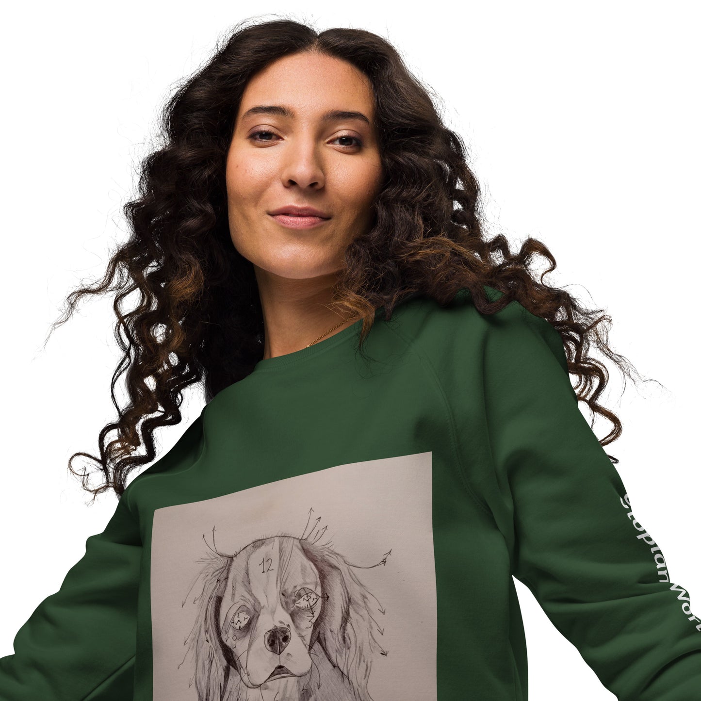 Felpa raglan in tessuto organico unisex