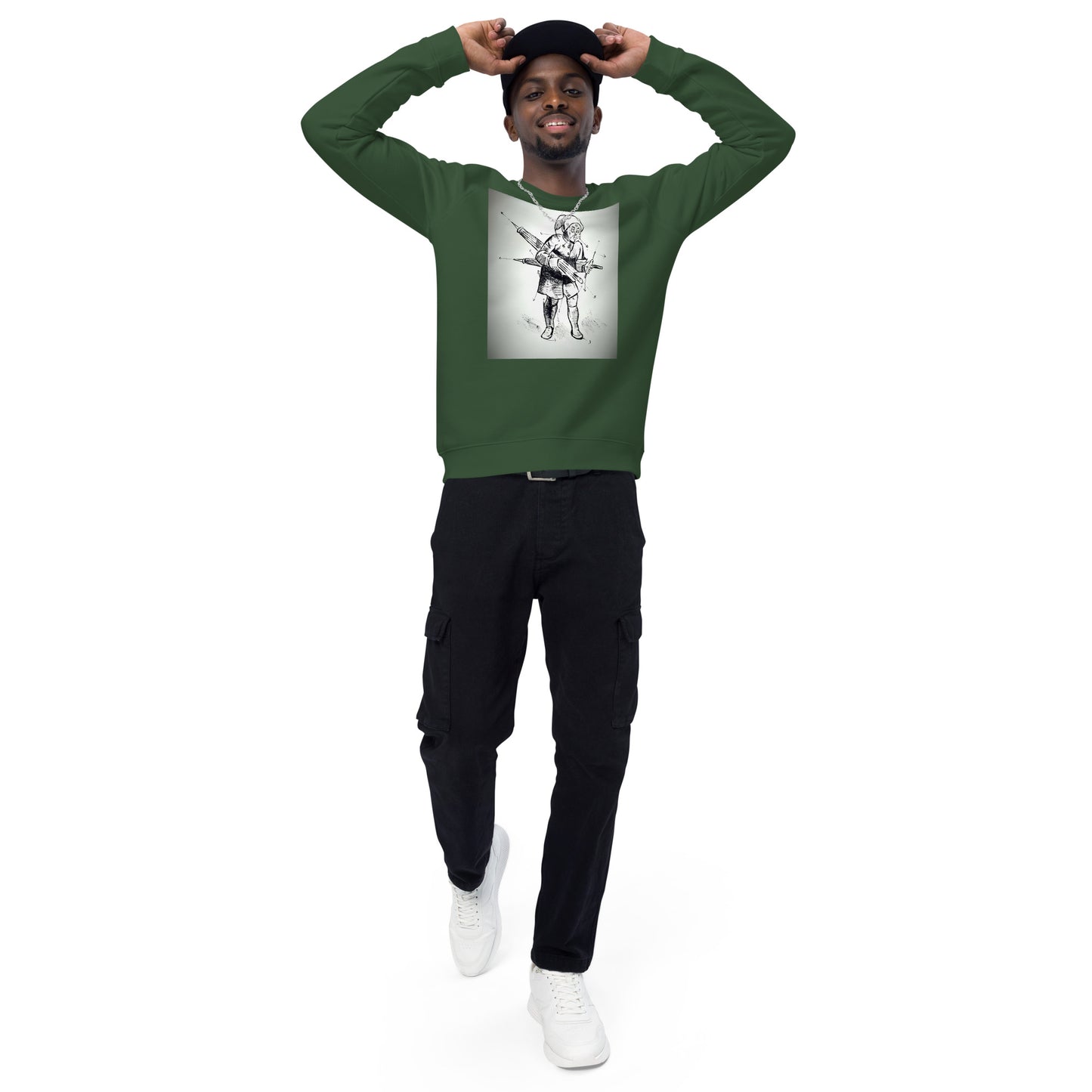 Felpa raglan in tessuto organico unisex