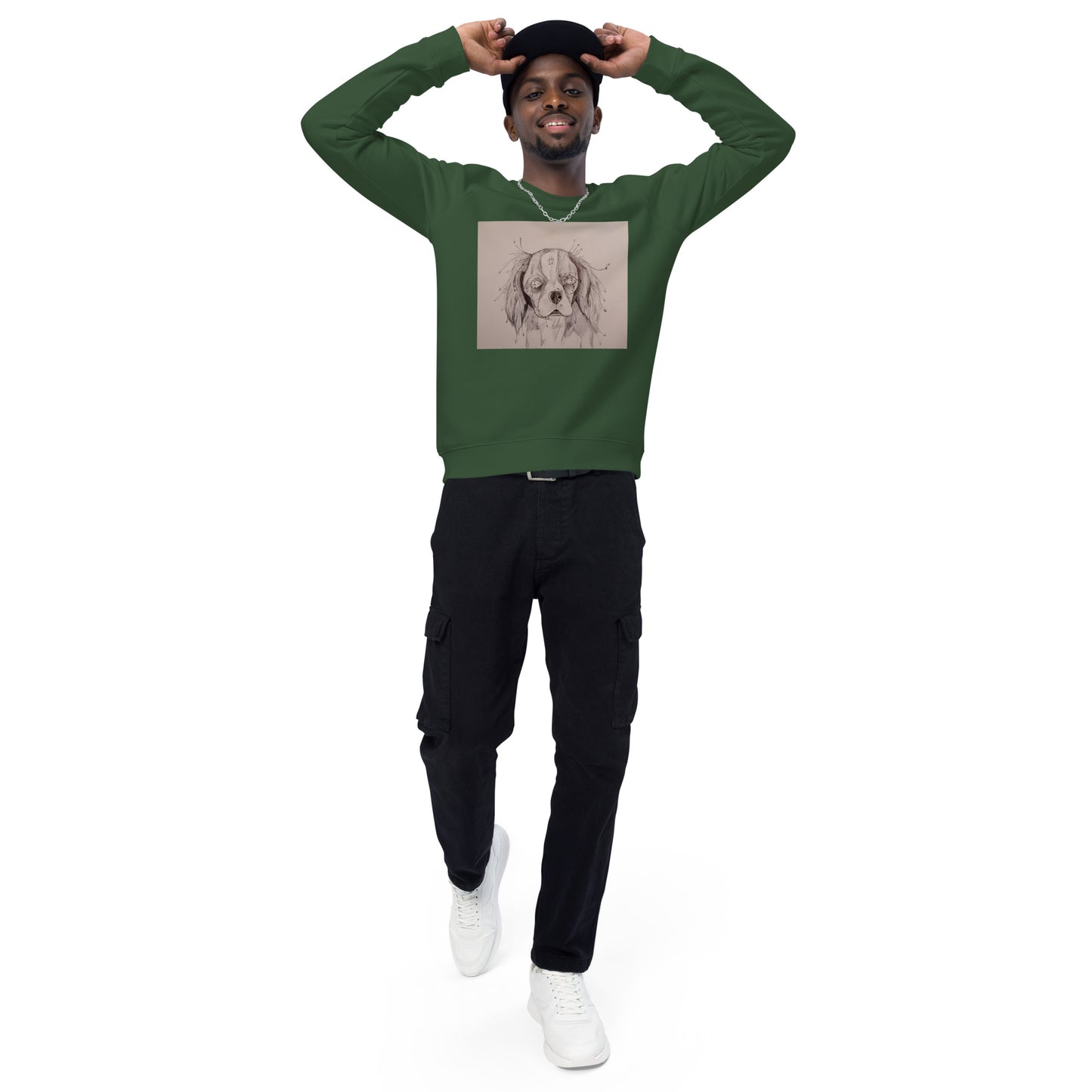 Felpa raglan in tessuto organico unisex