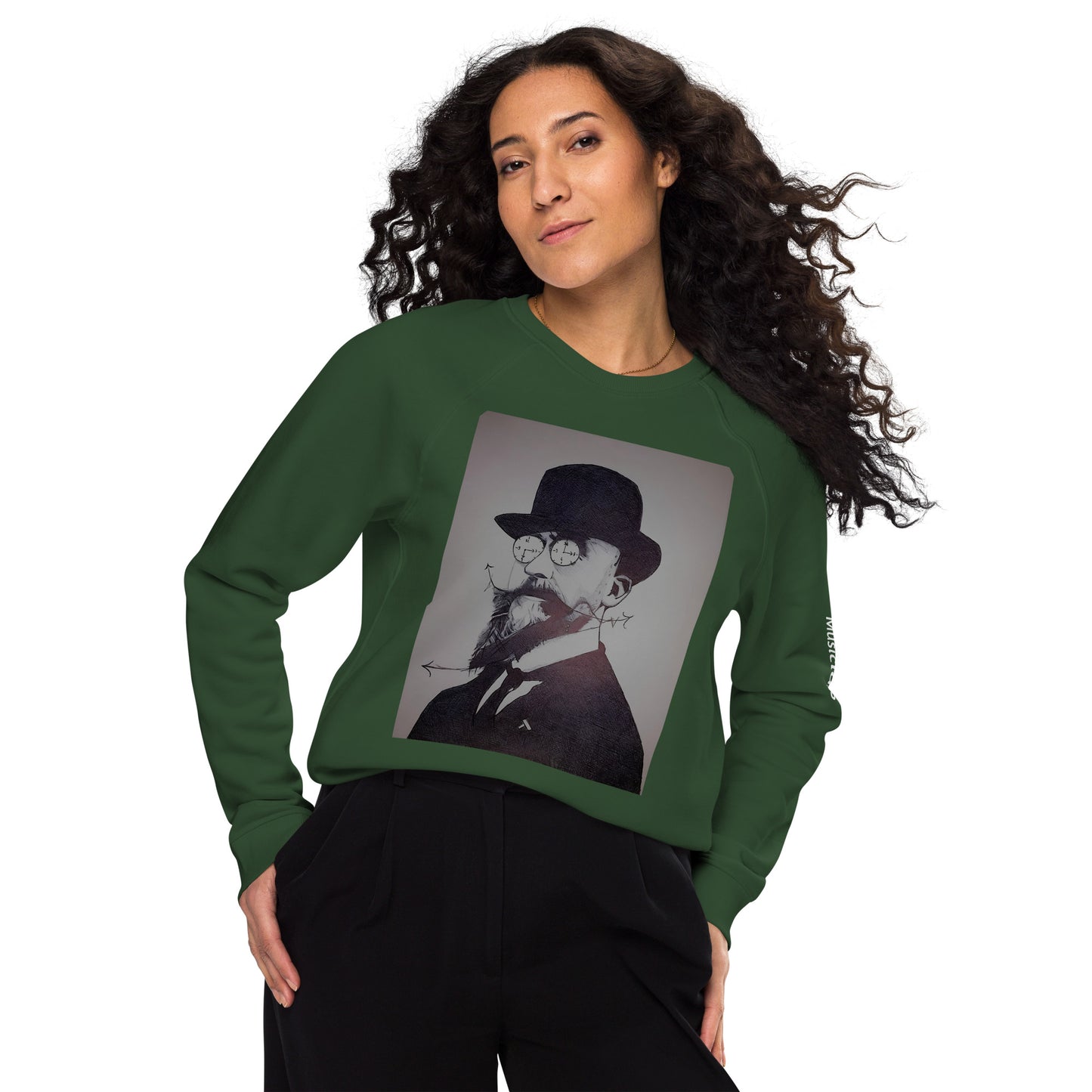 Felpa raglan in tessuto organico unisex