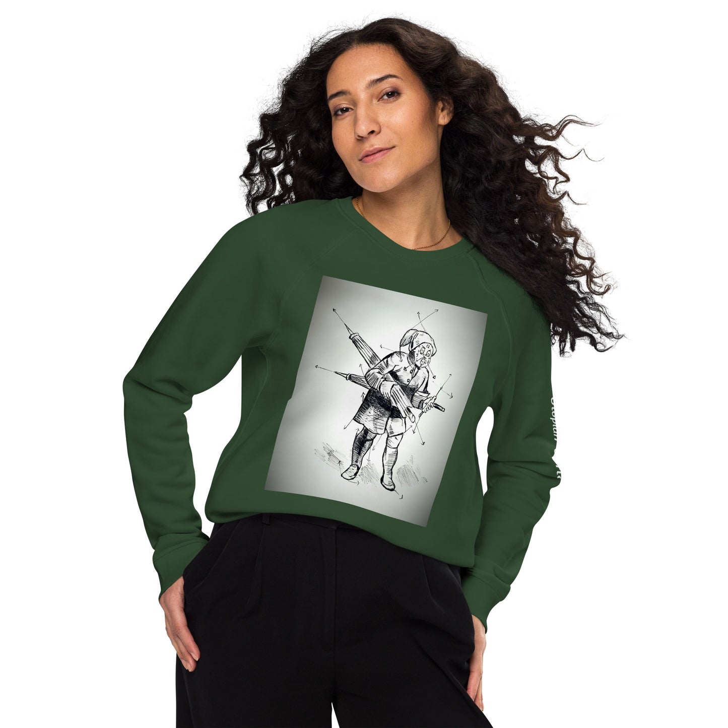 Felpa raglan in tessuto organico unisex