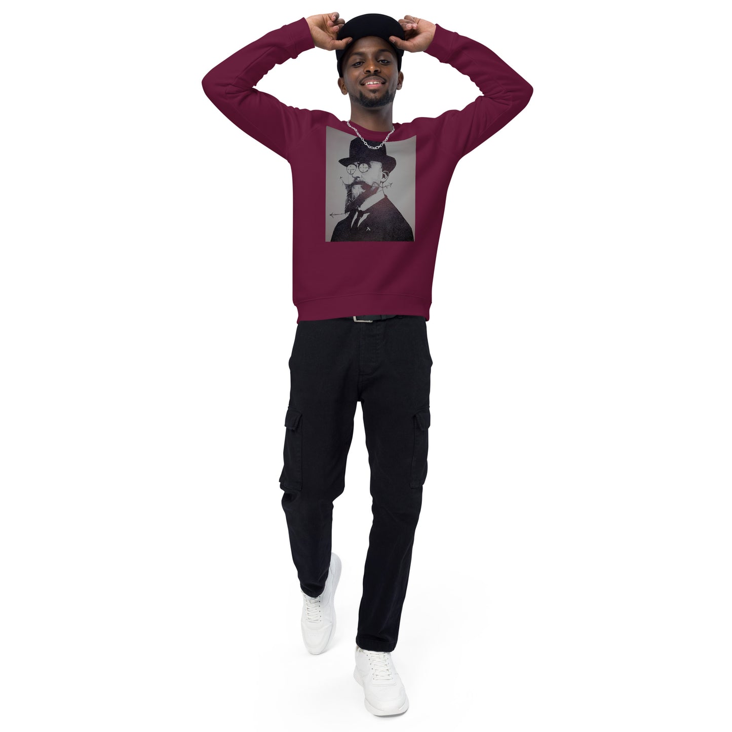 Felpa raglan in tessuto organico unisex