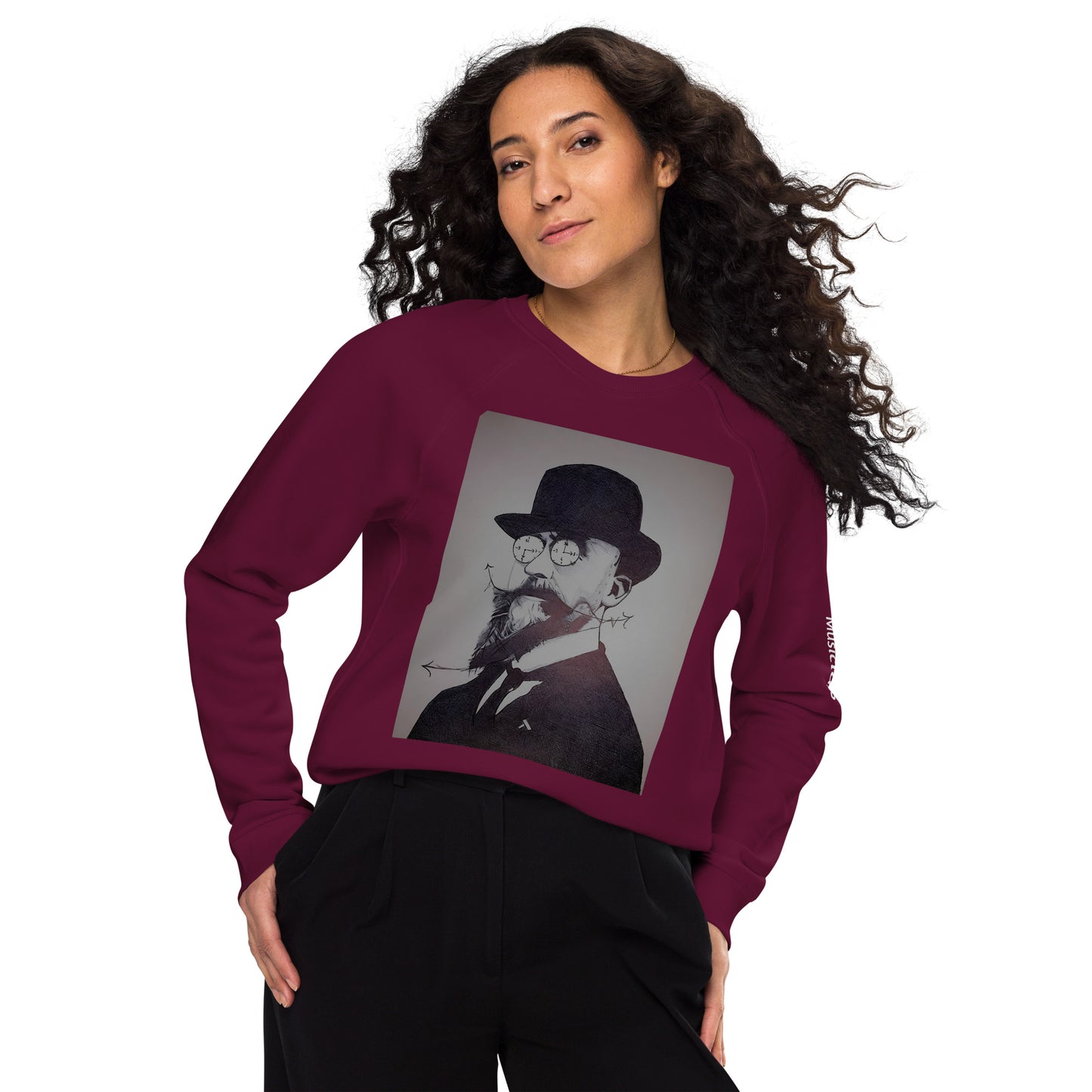 Felpa raglan in tessuto organico unisex