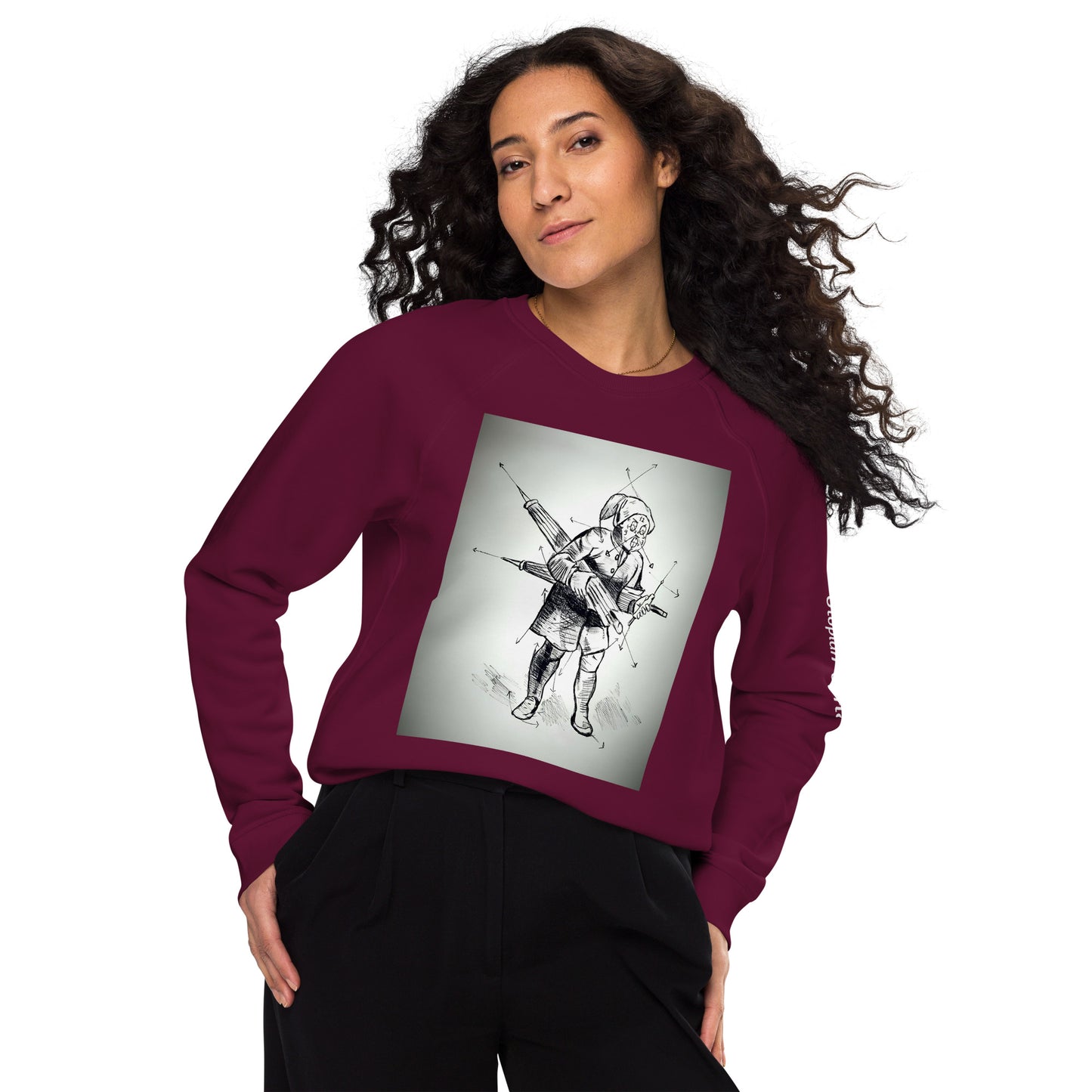 Felpa raglan in tessuto organico unisex