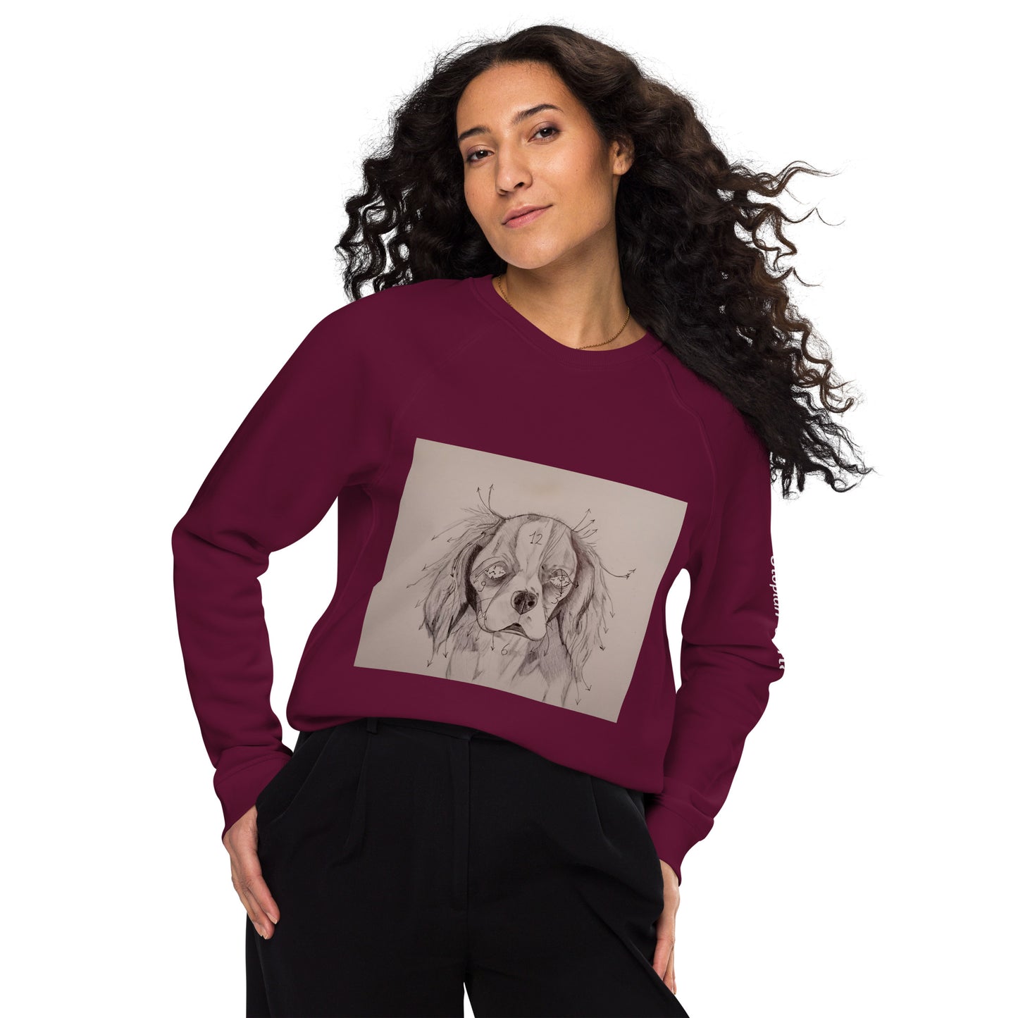 Felpa raglan in tessuto organico unisex
